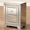 Baxton Studio Mina Hollywood Style Mirrored Three Drawer Nightstand Bedside Table 150-9181 - alternate 6